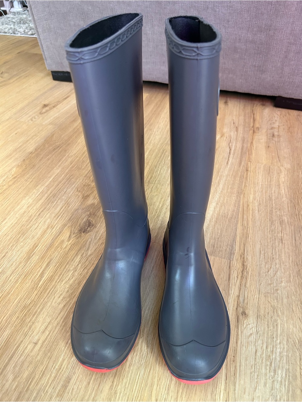 Kamik Olivia Tall Rubber Rain Boots in Dark Gray